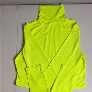 LIME GREEN TURTLENECK CROP TOP